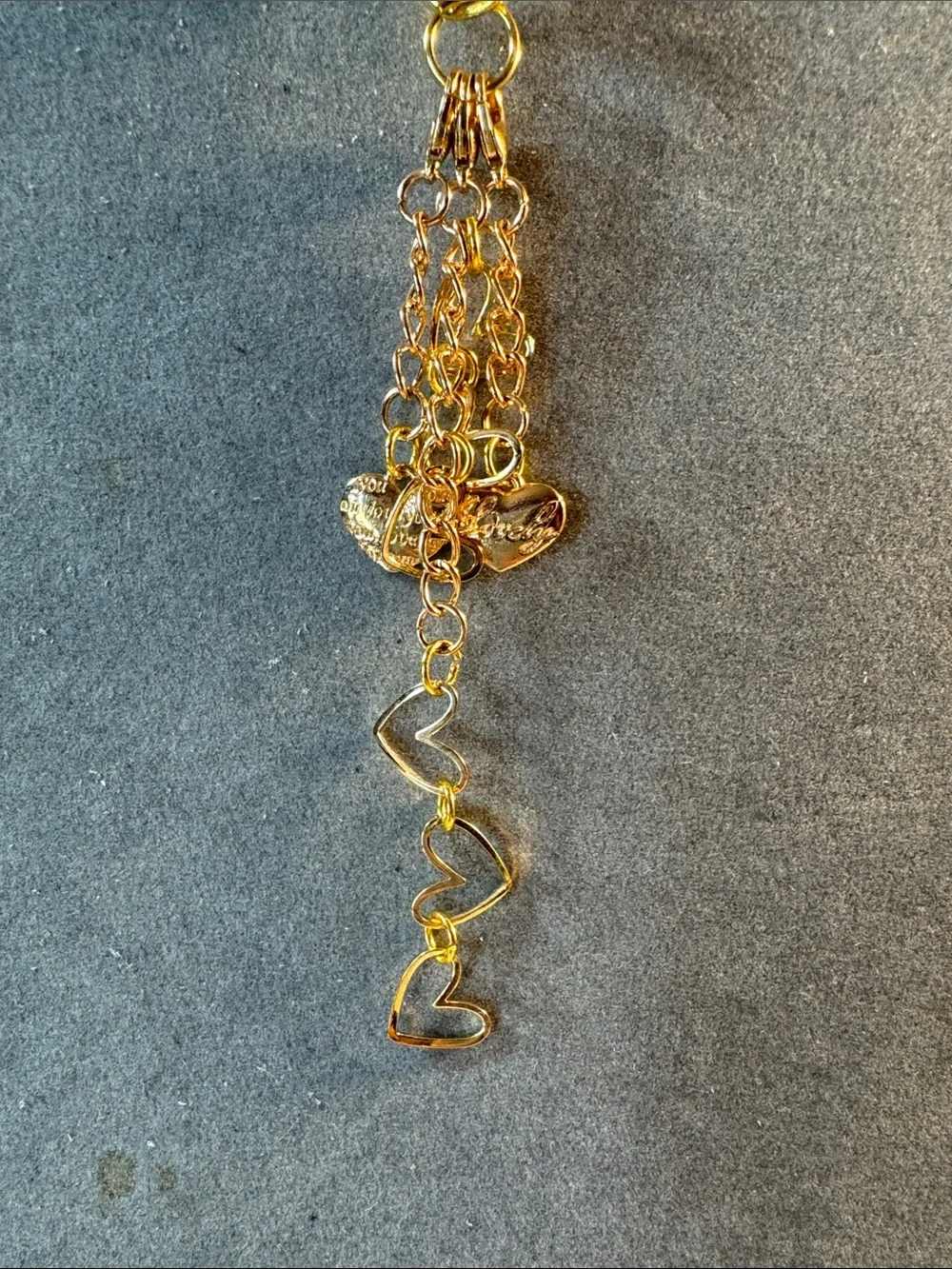 Hand Crafted Gold Heart Chain Key & Card Holder